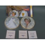 Two ultra large silver and gold plated ten pence pieces commemorating Princess Diana,