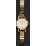 Garrard 9ct gold ladies wristwatch with gold hands and markers,