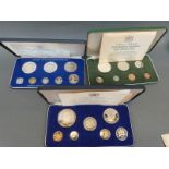 Three proof coin sets comprising Republic of Philippines,