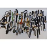 Fifty various ladies and gentleman's wristwatches including Sekonda, Seiko, Night Rider,