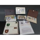 Five medallic first day covers including cricket, aircraft and railway,