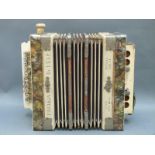 Gebr-Ludwig German made 3 stop 'Paragon' melodeon, c1910, key of A,