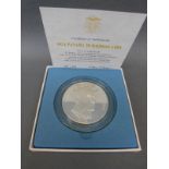 1973 cased Panama 20 Balboas silver coin,