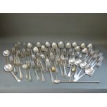 A collection of silver plated cutlery to include Maple,