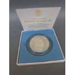 1973 cased Panama 20 Balboas silver coin,