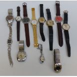 Twelve mechanical and quartz wristwatches including Timex, Sekonda, Rotary, Perona, HMT etc.