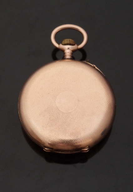Gebr Haas of Arnhem 14ct gold keyless winding open faced pocket watch ...