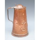 An Art Nouveau copper jug by JS and SB,