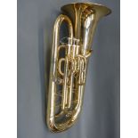 Gear4Music brass euphonium, non compensated 4 valve type,