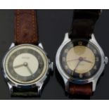 Two Ingersoll gentleman's wristwatches both with two-tone black and pale faces,