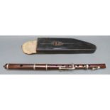 Rudall Rose Carte & Co, 19thC rosewood piccolo with 4 nickel silver keys,
