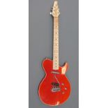 Gordon-Smith hand-made English Graff guitar in cherry poplar body with maple veneer,