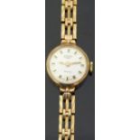 Rotary 9ct gold ladies wristwatch with two-tone hands and markers,