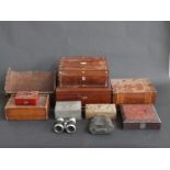 A collection of wooden boxes including including inlaid, rosewood,