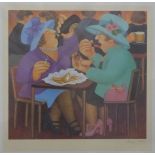 Beryl Cook pencil signed print 'Ladies Who Lunch',