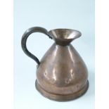 Bate London copper half-gallon measuring jug