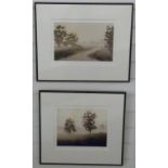 John Waterhouse pair of signed limited edition prints, misty landscapes,