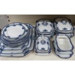 Burgess and Leigh Burleigh ware part dinner service comprising 3 graduated meat platters,