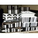 A quantity of modern S & P black and white kitchen and tea ware