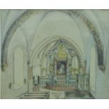 Borje Nilsson-Hugo (Swedish, 1913-1987) two watercolours of Gardslosa Church, 1964,