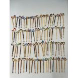 A collection of 20thC lace making bobbins including Australian examples,