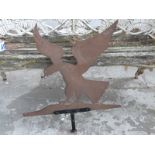 A copper and riveted steel eagle weather vane, possibly ex public house,