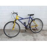 King Fox blue and yellow mountain bike with front suspension