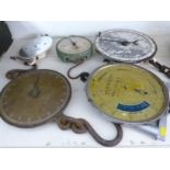 Five dial type spring balances or scales including pig,