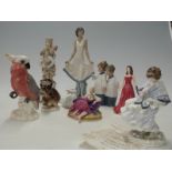 A collection of Nao, Royal Worcester and other figures,