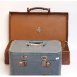 Vintage Monarch travel case and a small vintage leather Revelation suitcase