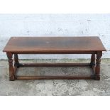 Oak coffee table, L125 x D50.