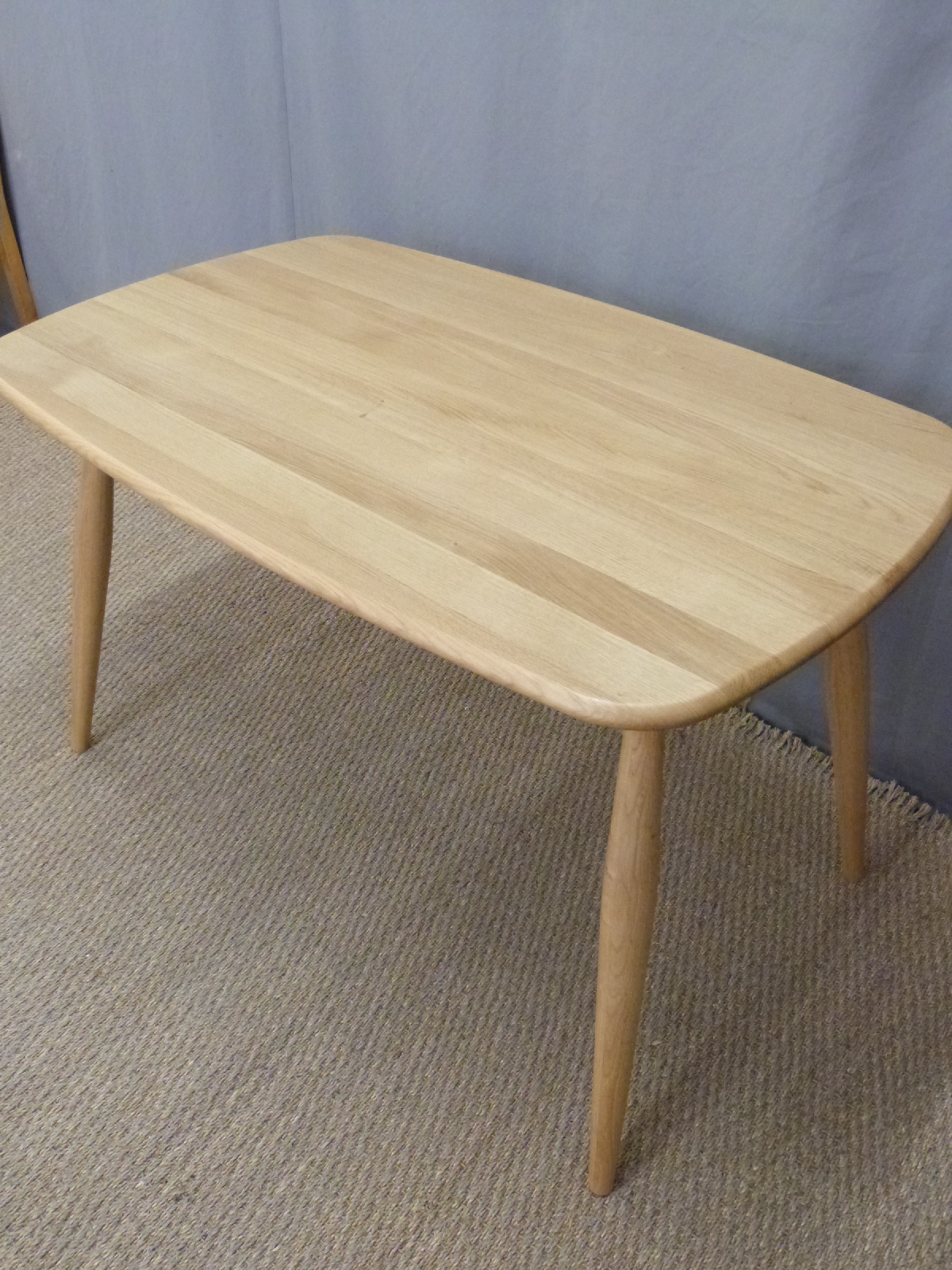 Ercol light elm curved rectangular table, new and unused, - Image 2 of 2