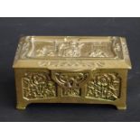 Art Nouveau style brass box,