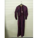 Late 19th Century purple silk dress and jacket