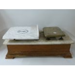 Bartlett & Son Limited Bristol shop counter scales with ceramic pan,