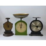 Three Salter dial type scales including No 50 family scales