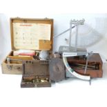 Salter No 2 spring balance, travelling beam scale, a tecquipment scale,
