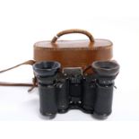 Carl Zeiss Jena Teletur 6x miniature binoculars in original brown leather carry case