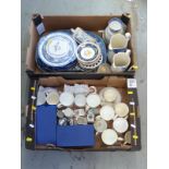 A quantity of ceramics to include blue & white, commemorative and crested ware,
