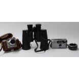 A quantity of cameras, photographic accessories etc including Braun Super Paxette camera,
