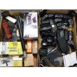 Large quantity of cameras, accessories and books including Kodak folding camera,