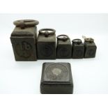 Run of cast iron weights 7lb down to 1lb,