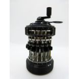 Curta Type I salesman's or instructional mechanical calculator No 8387 in original case with