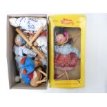 Four Pelham Puppets including Junior Range Mother etc, some in original boxes.