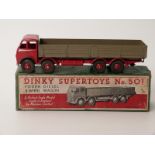 Dinky Supertoys diecast model Foden Diesel 8-wheel wagon with grey bed and red cab,