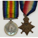 British Army WWI medal pair named to 13105 L/Cpl W J Greenwood,