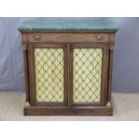 19thC mahogany pier cabinet with marble top,