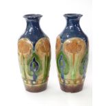 A pair of ceramic vases (Berlin 1952) in Art Nouveau style