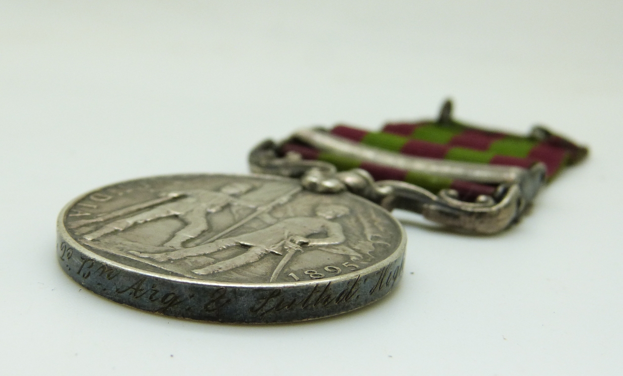 India Medal 1895 with Punjab Frontier 1897-98 clasp awarded to 5049 Pte. J. - Image 4 of 4