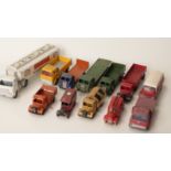 Twelve Dinky Toys and Dinky Supertoys diecast model commerical vehicles including Foden, Guy,